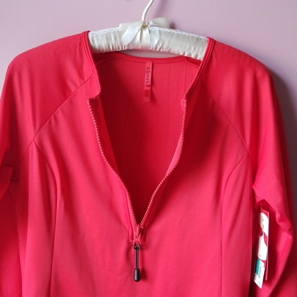 SPANX Long Sleeve Slimming Swimsuit Red - Picture 4 of 12